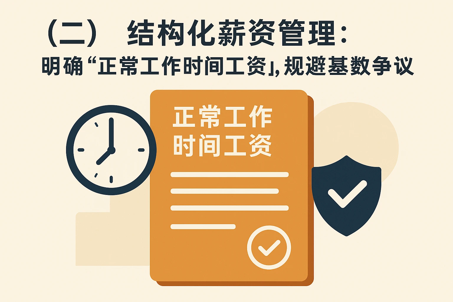 （二）结构化薪资管理：明确“正常工作时间工资”，规避基数争议