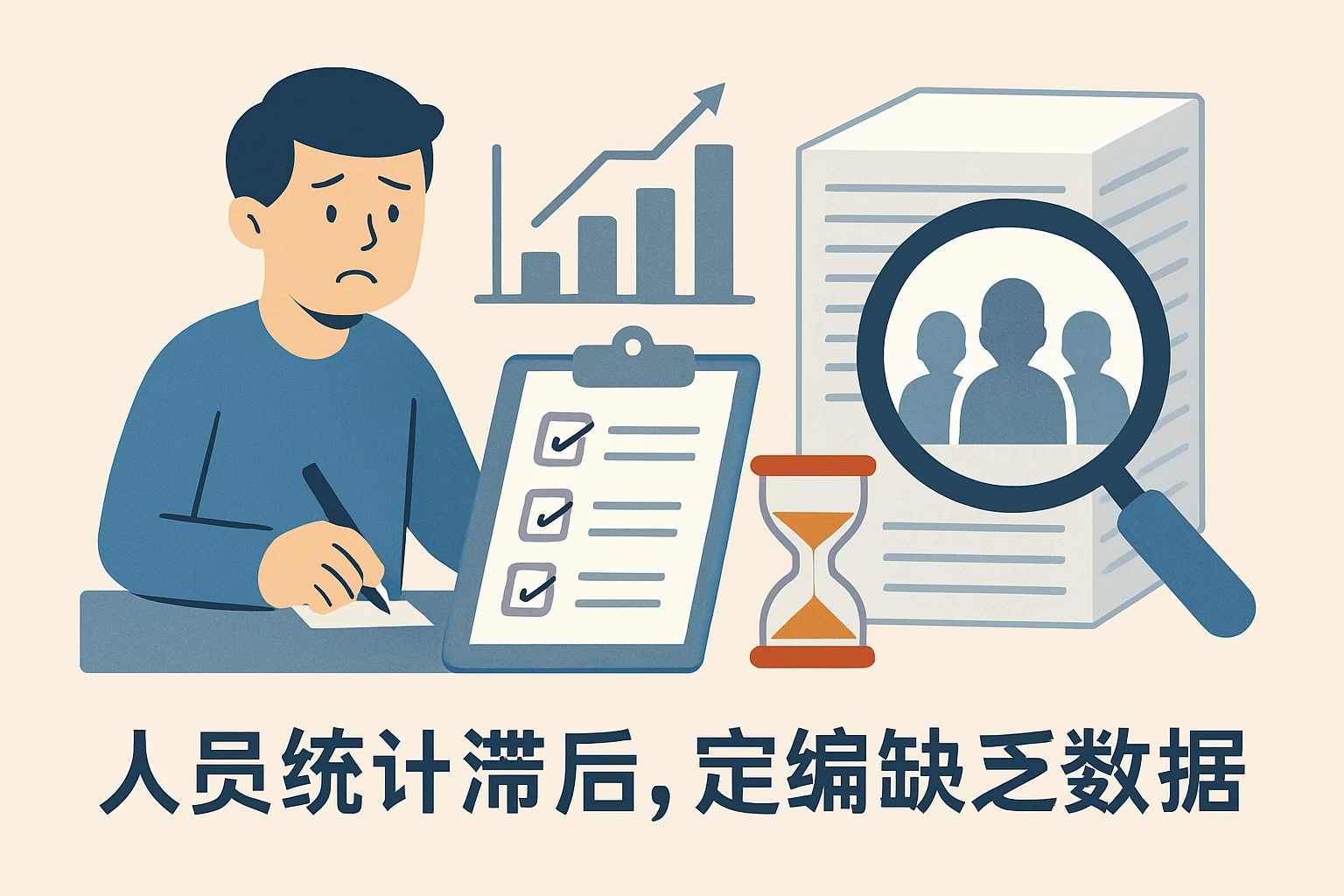 2. 人员统计滞后，定编缺乏数据支撑