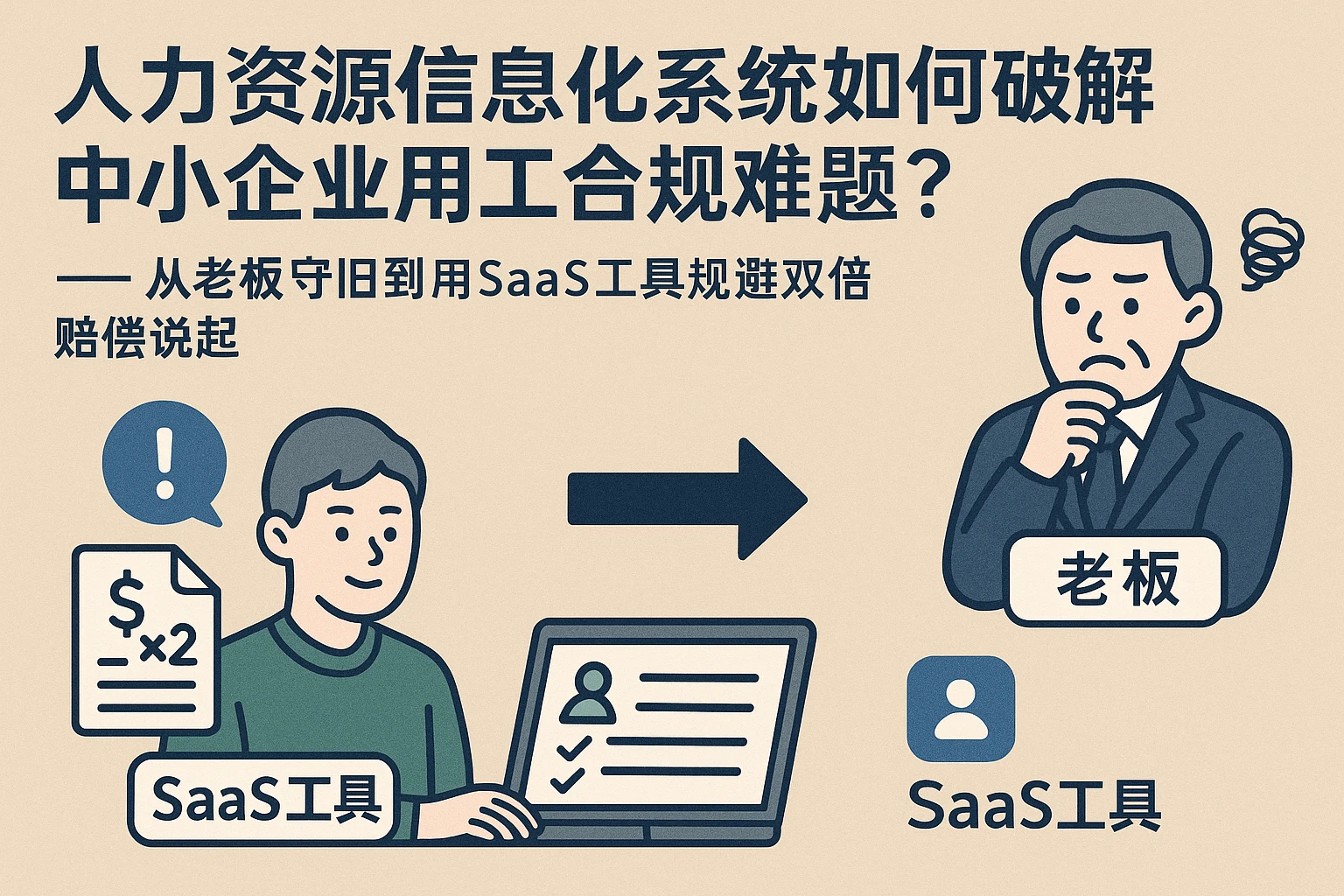 人力资源信息化系统如何破解中小企业用工合规难题？——从老板守旧到用SaaS工具规避双倍赔偿说起