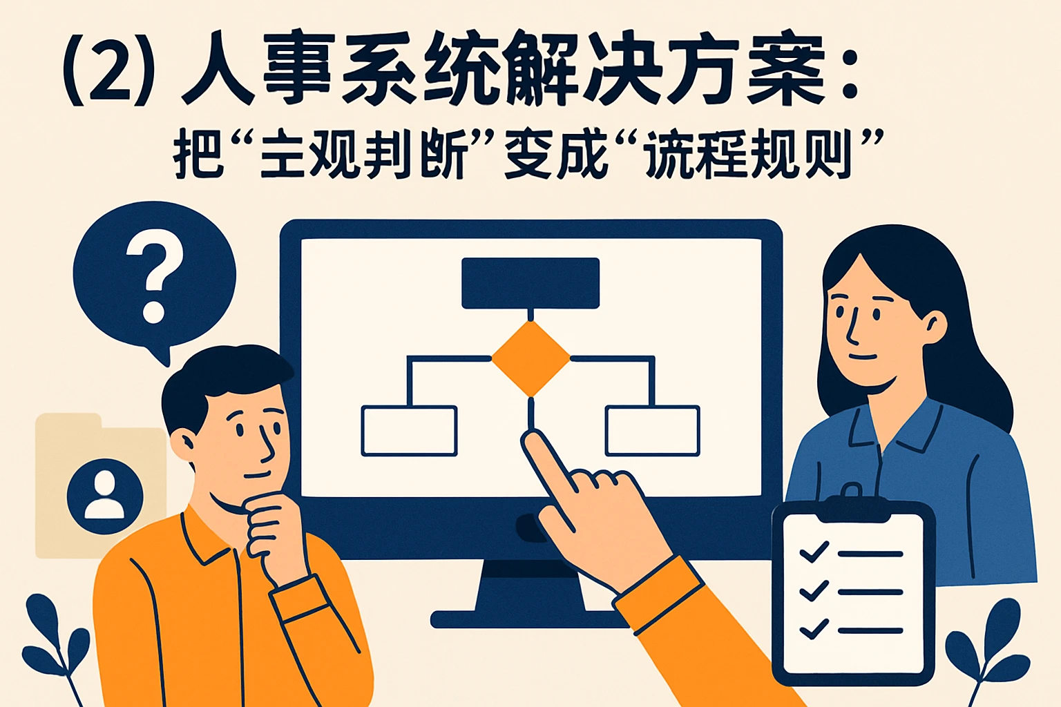 （2）人事系统解决方案：把“主观判断”变成“流程规则”