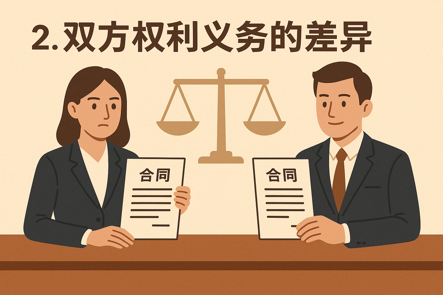 2. 双方权利义务的差异