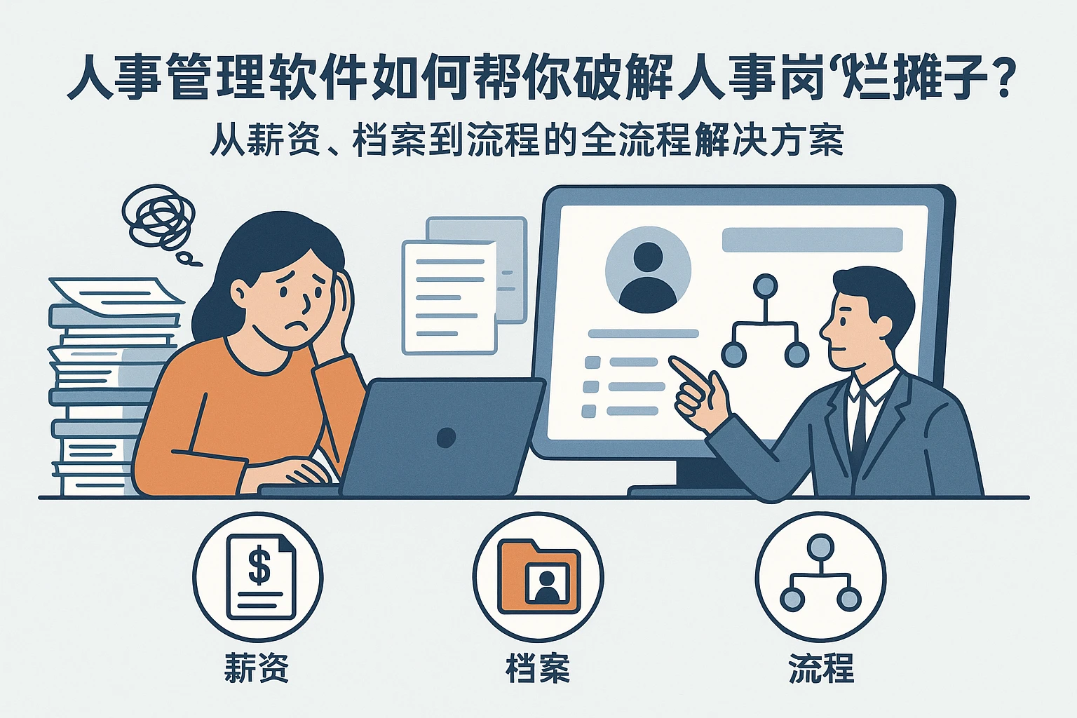 人事管理软件如何帮你破解人事岗“烂摊子”？从薪资、档案到流程的全流程解决方案