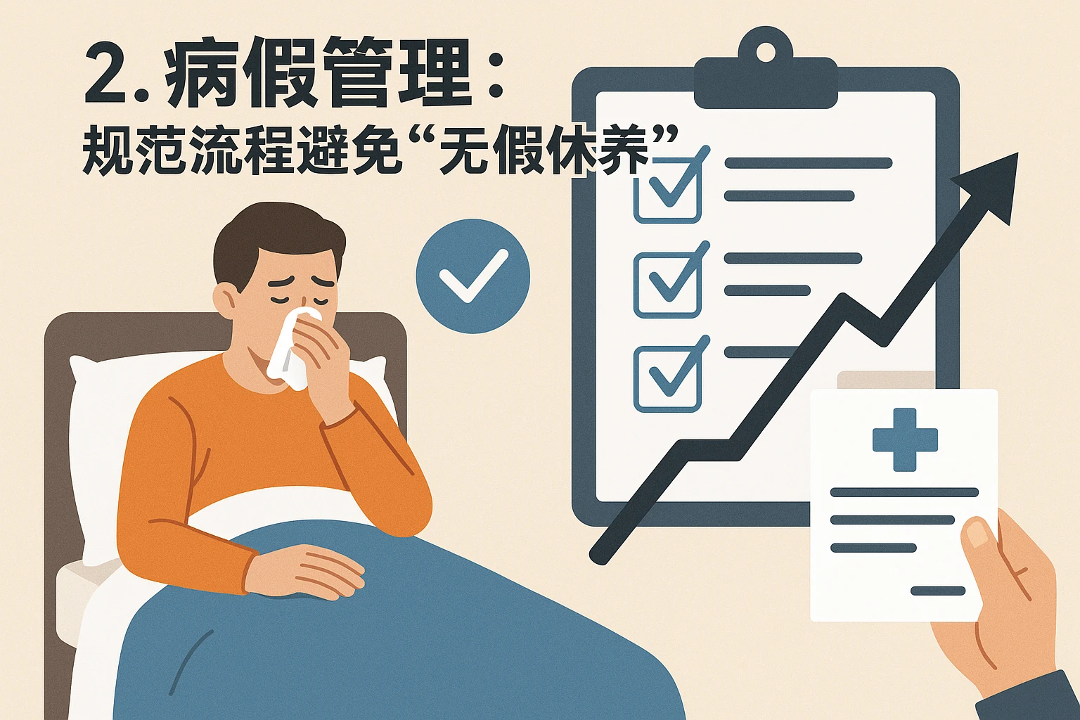 2. 病假管理：规范流程避免“无假休养”