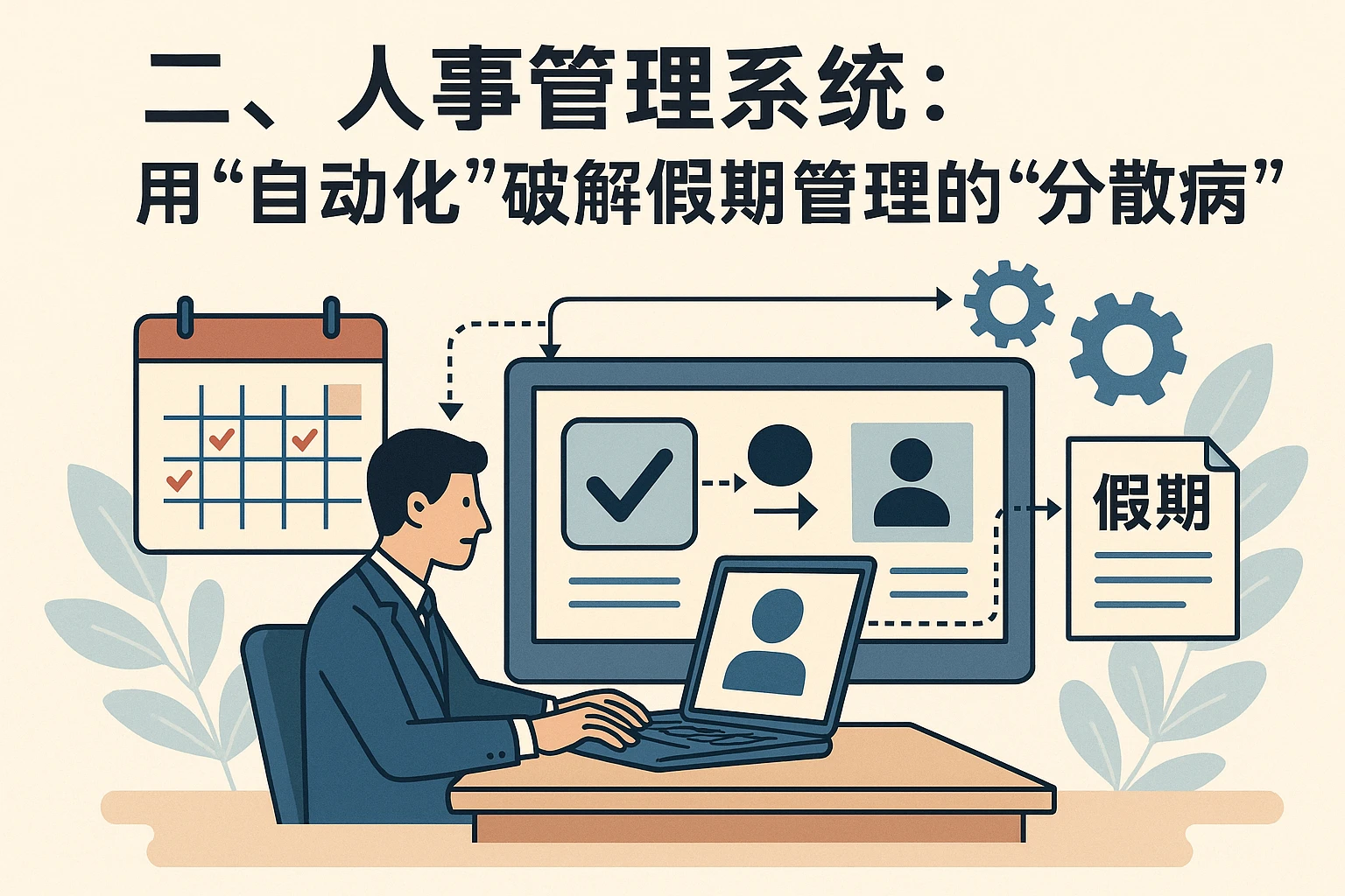 二、人事管理系统：用“自动化”破解假期管理的“分散病”