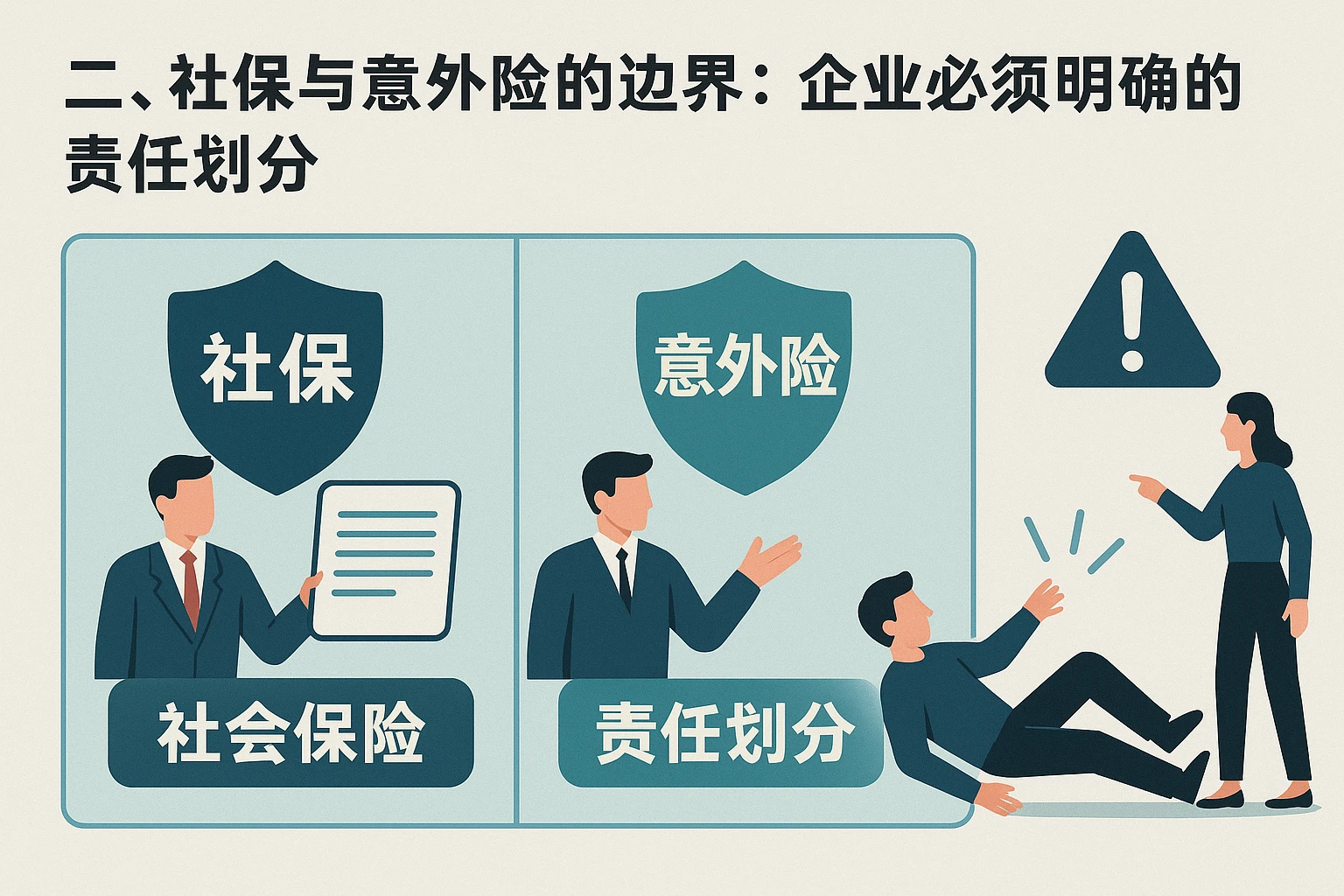 二、社保与意外险的边界：企业必须明确的责任划分