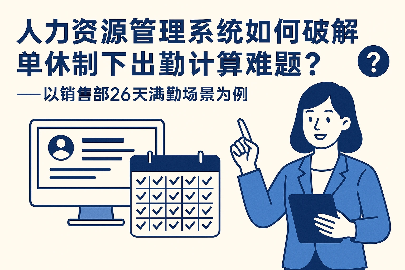 人力资源管理系统如何破解单休制下出勤计算难题？——以销售部26天满勤场景为例