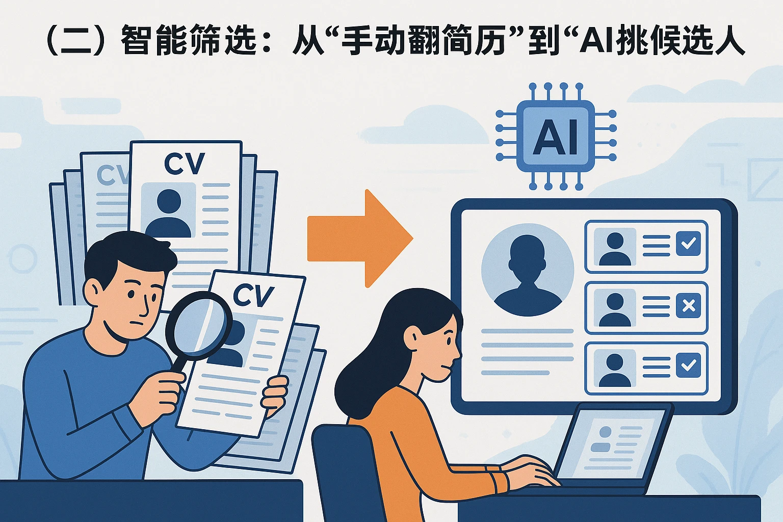 （二）智能筛选：从“手动翻简历”到“AI挑候选人”