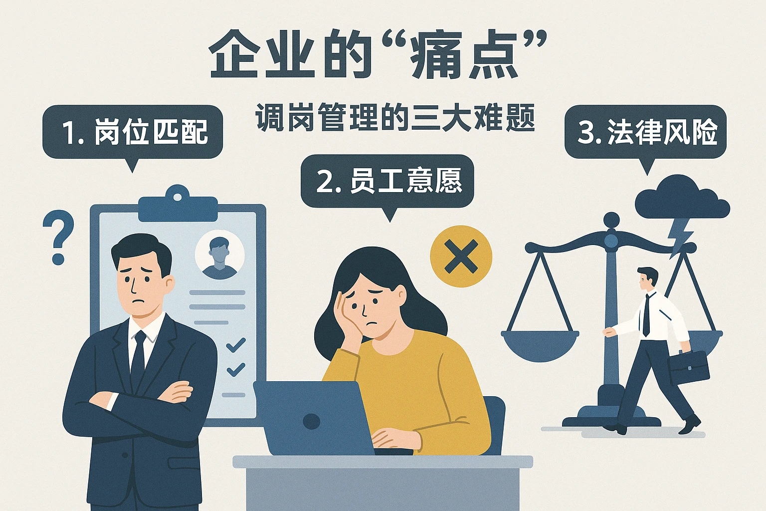2. 企业的“痛点”：调岗管理的三大难题