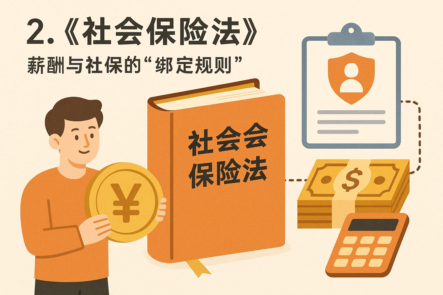 2. 《社会保险法》：薪酬与社保的“绑定规则”