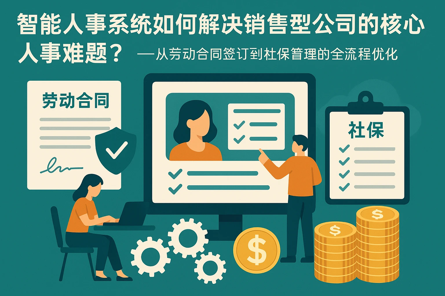 智能人事系统如何解决销售型公司的核心人事难题？——从劳动合同签订到社保管理的全流程优化