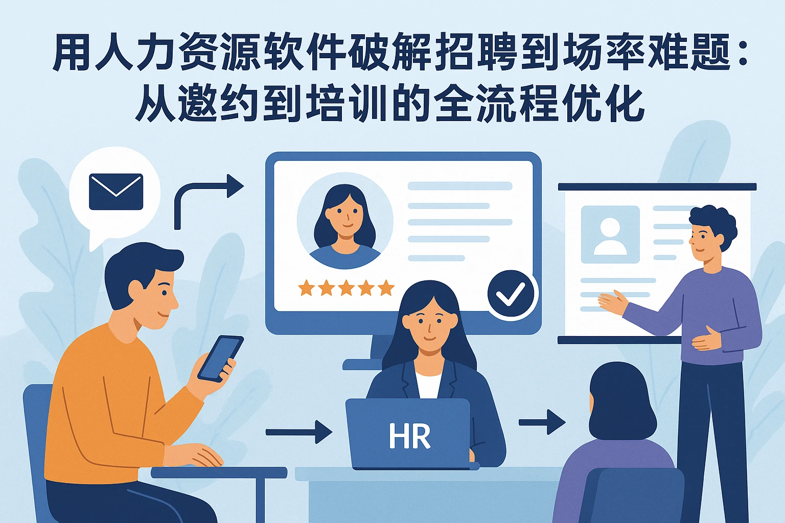 用人力资源软件破解招聘到场率难题：从邀约到培训的全流程优化