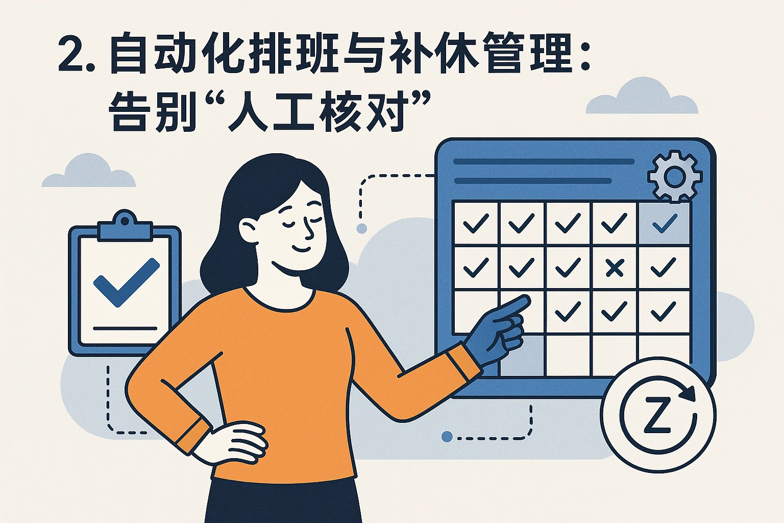 2. 自动化排班与补休管理：告别“人工核对”