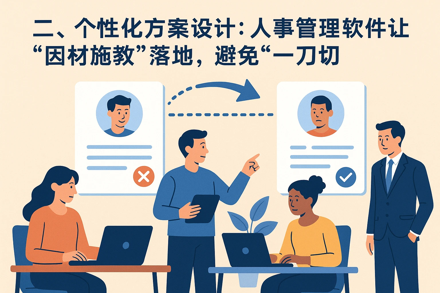 二、个性化方案设计:人事管理软件让“因材施教”落地,避免“一刀切”