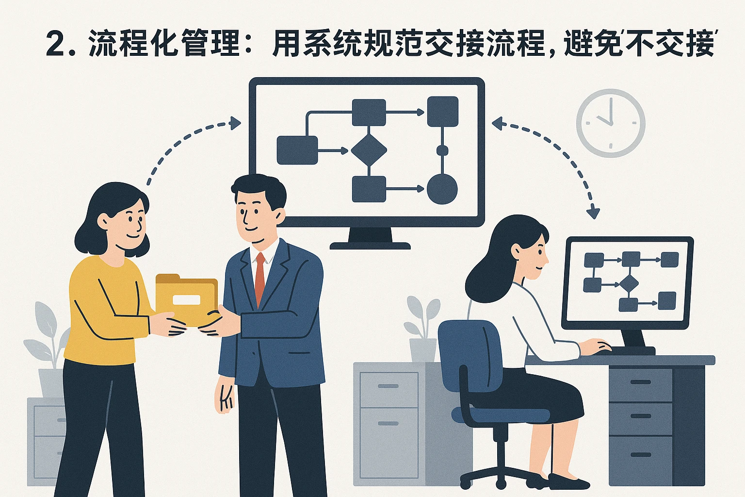 2. 流程化管理：用系统规范交接流程，避免“不交接”