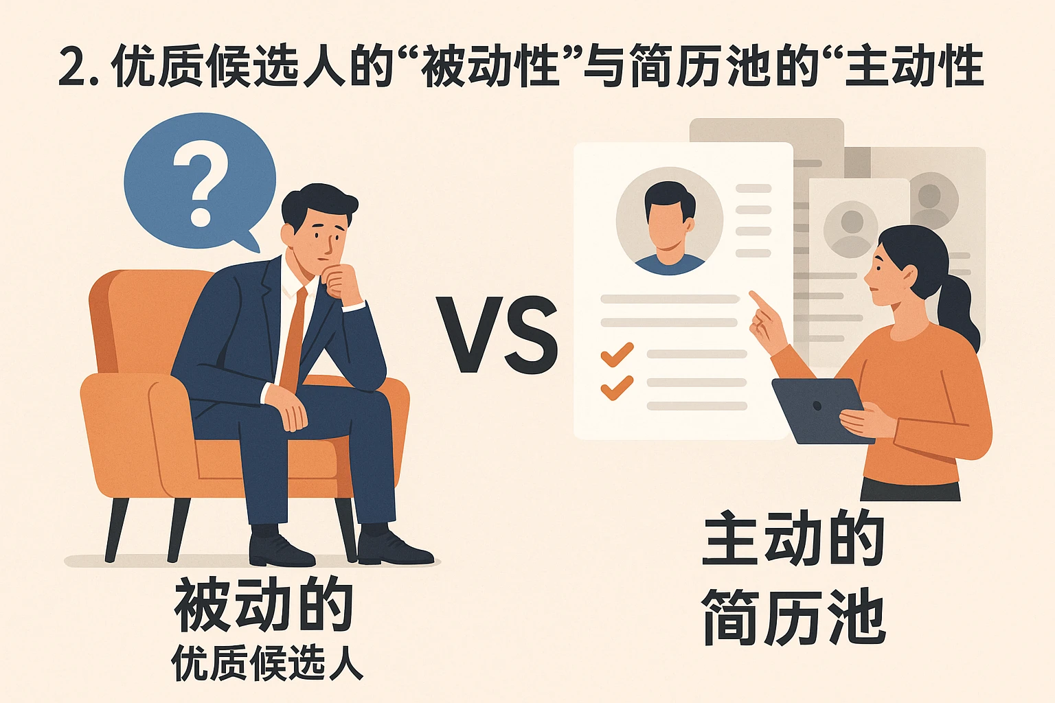 2. 优质候选人的“被动性”与简历池的“主动性”矛盾