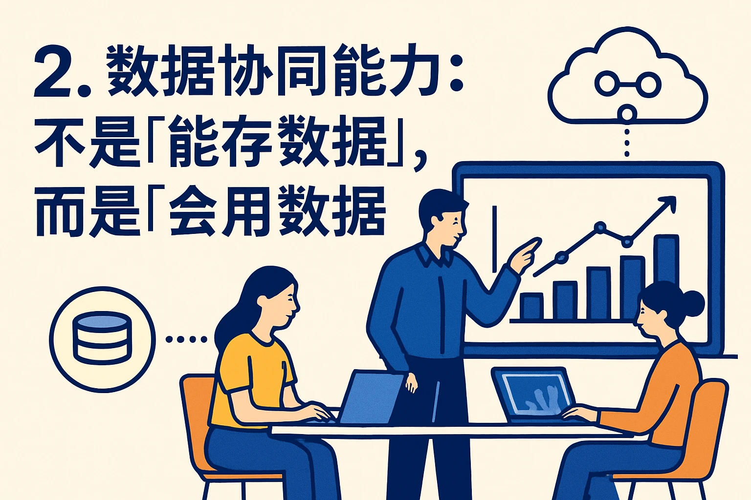 2. 数据协同能力：不是“能存数据”，而是“会用数据”
