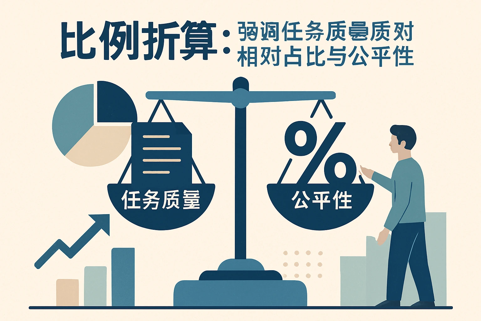 2. “比例折算”：强调任务质量的相对占比与公平性
