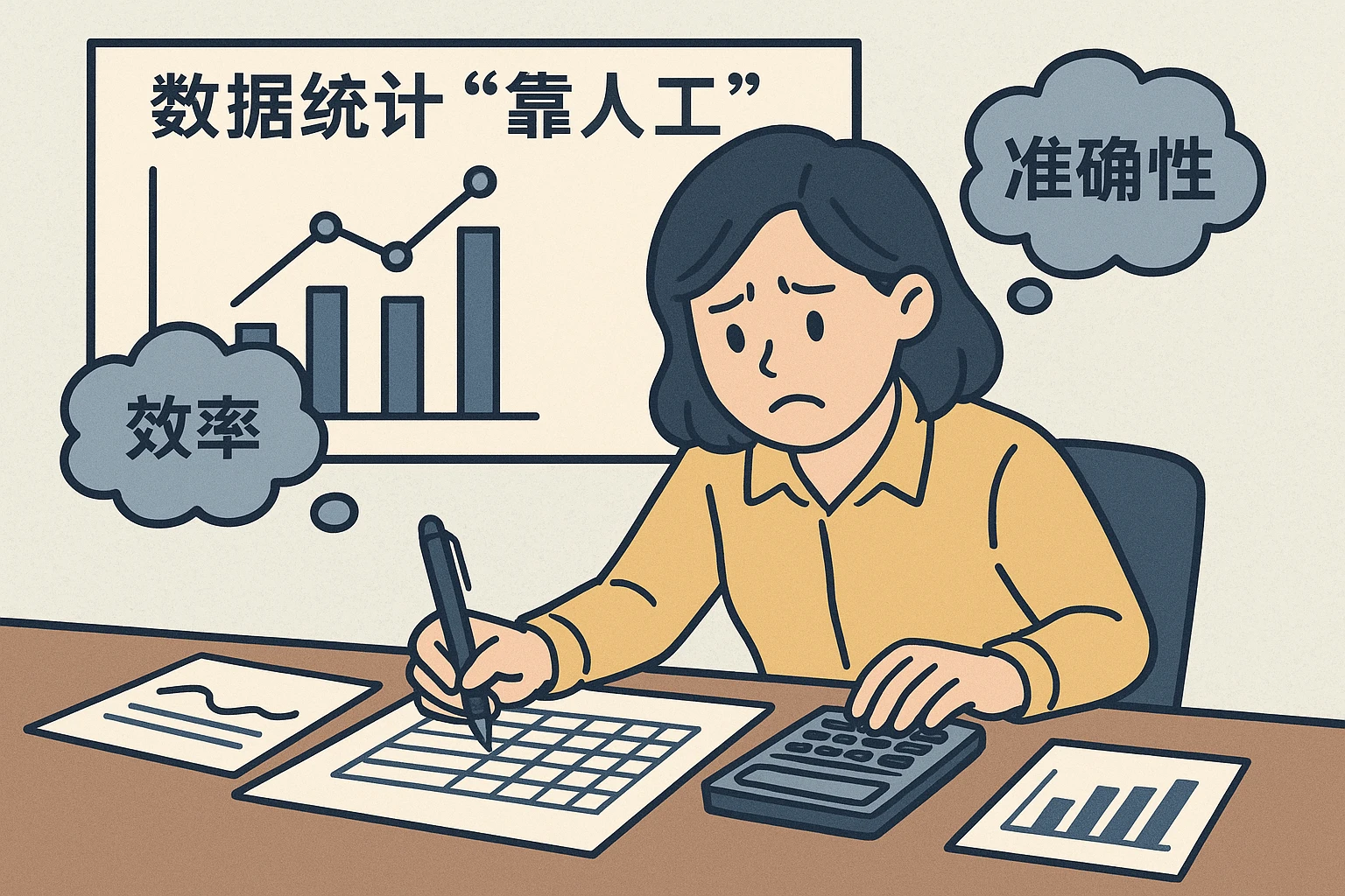 2. 数据统计“靠人工”，效率与准确性双低