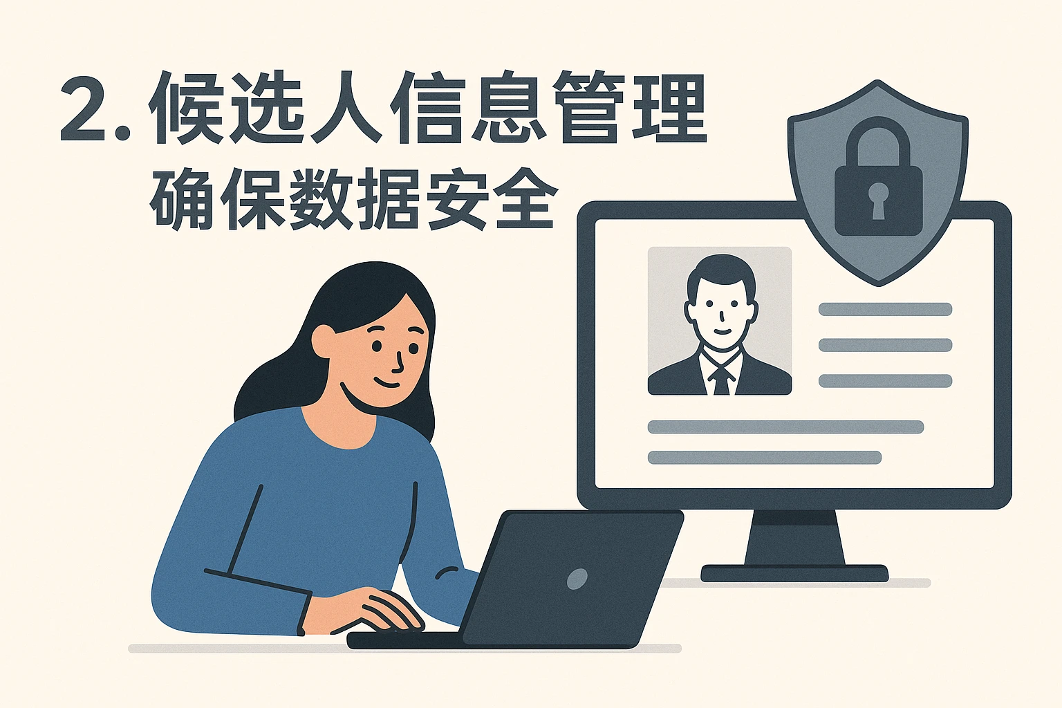 2. 候选人信息管理，确保数据安全