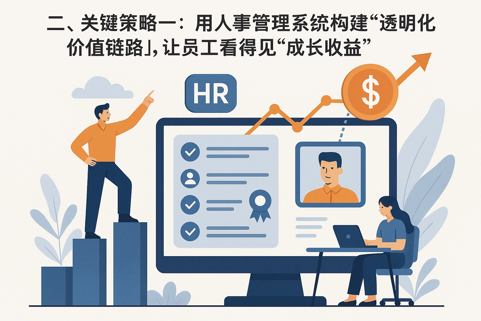 二、关键策略一：用人事管理系统构建“透明化价值链路”，让员工看得见“成长收益”
