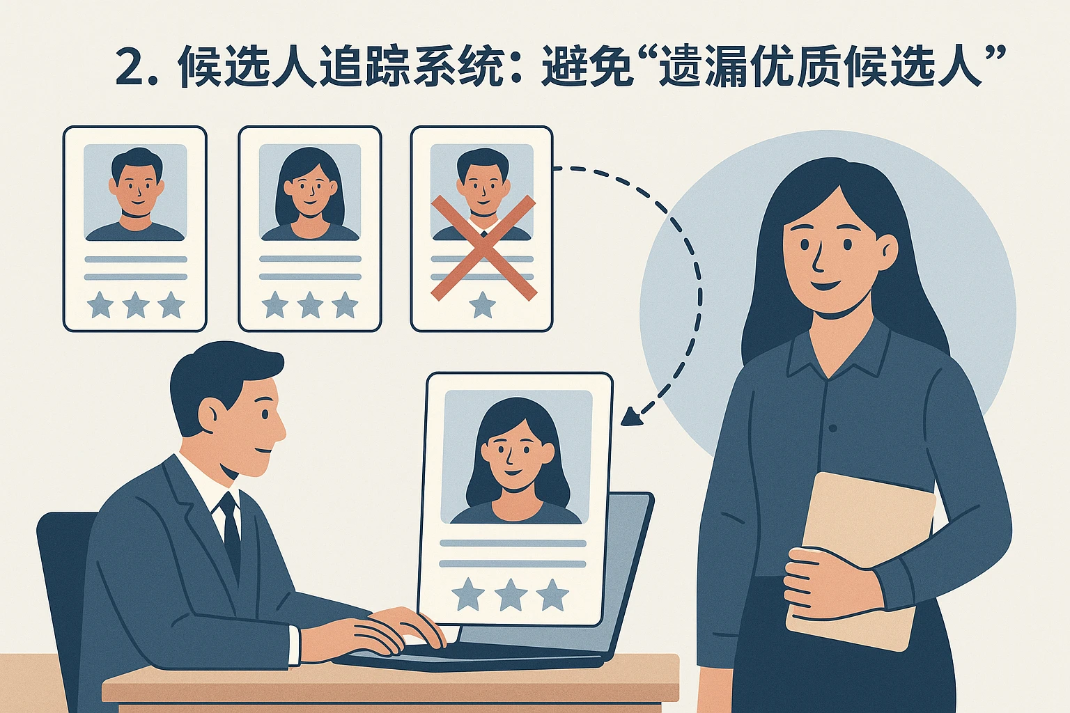 2. 候选人追踪系统：避免“遗漏优质候选人”