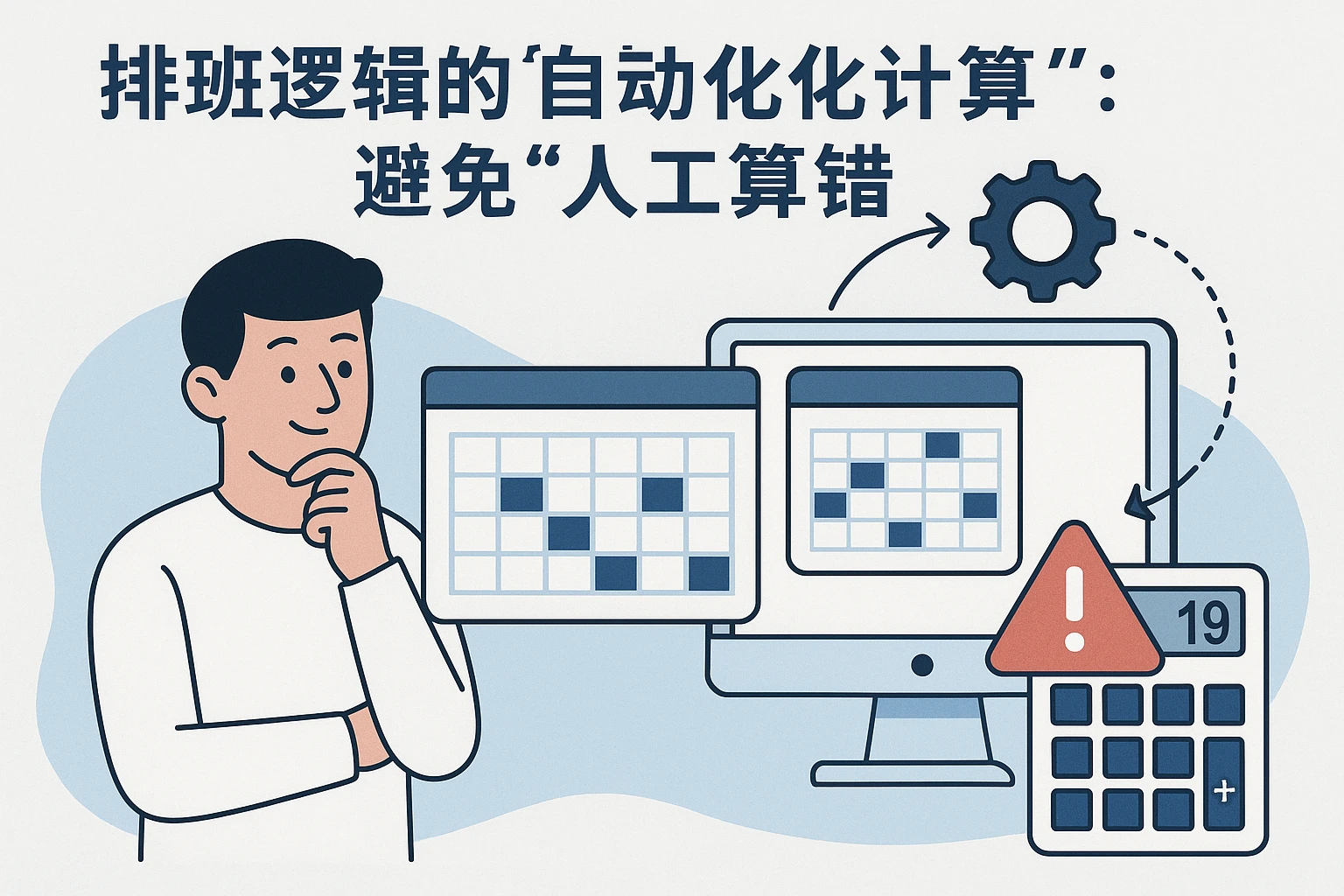 2. 排班逻辑的“自动化计算”：避免“人工算错”