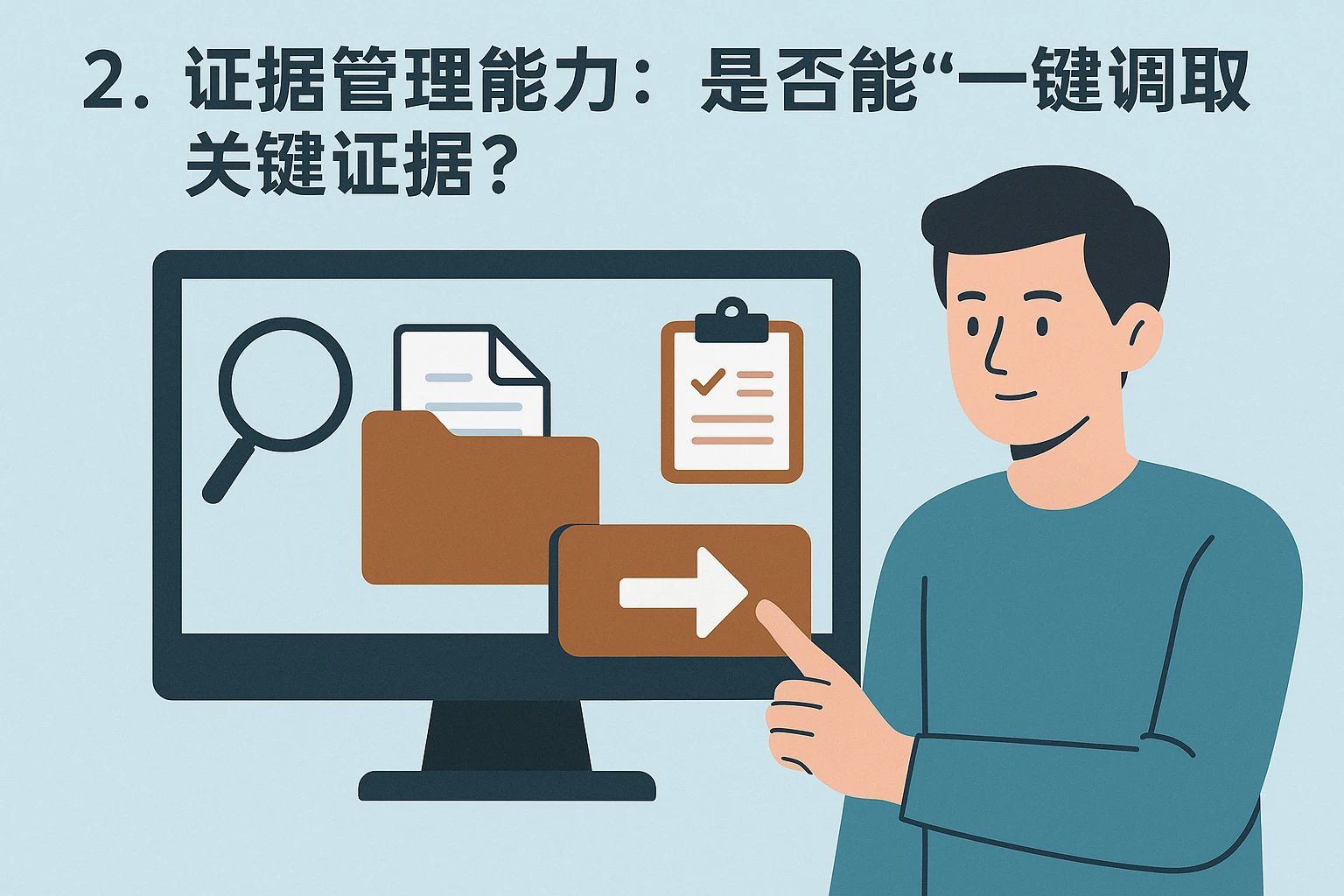 2. 证据管理能力：是否能“一键调取”关键证据？