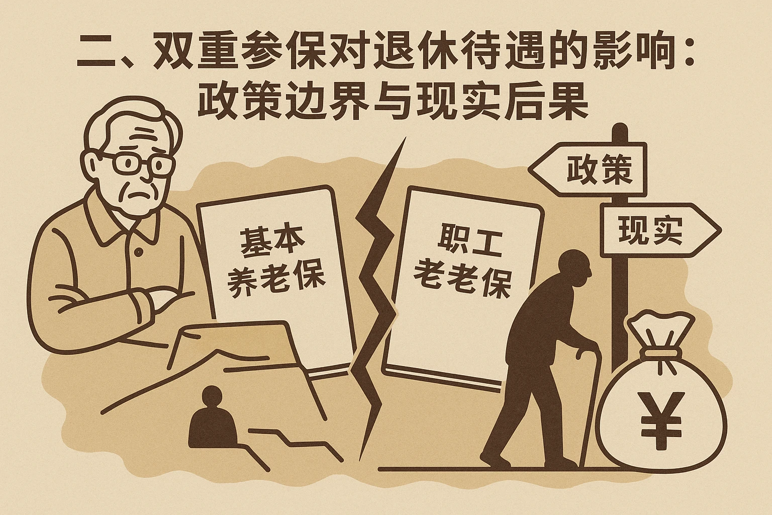 二、双重参保对退休待遇的影响：政策边界与现实后果
