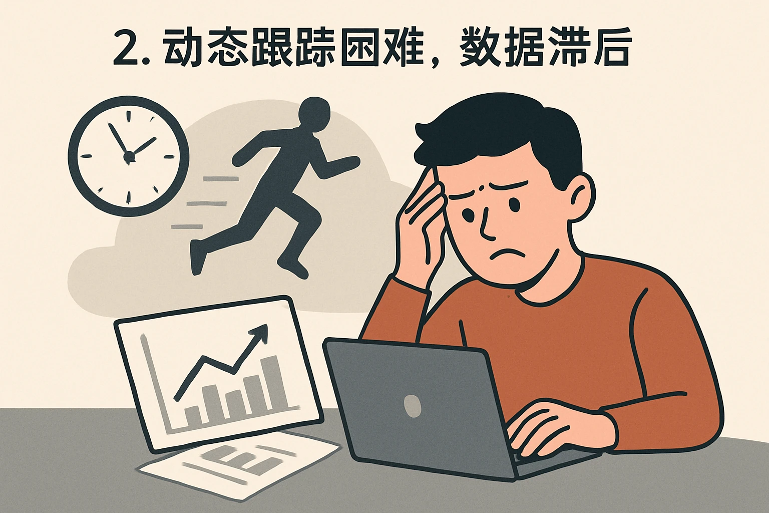 2. 动态跟踪困难，数据滞后