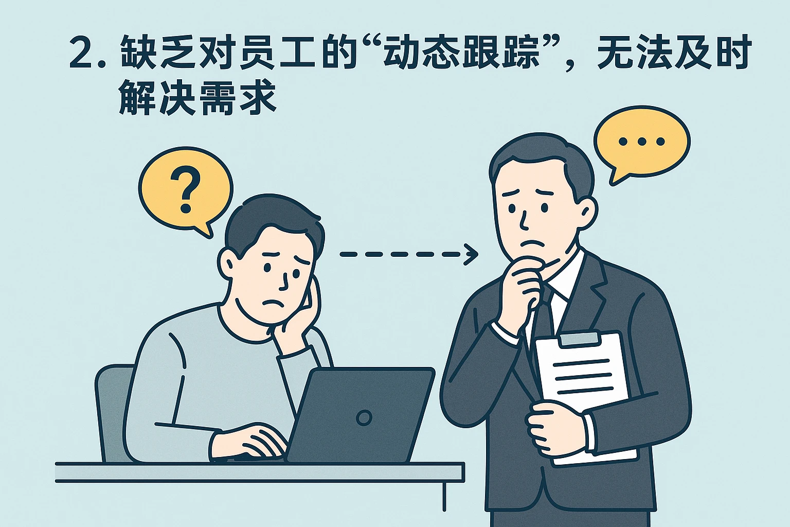 2. 缺乏对员工的“动态跟踪”，无法及时解决需求