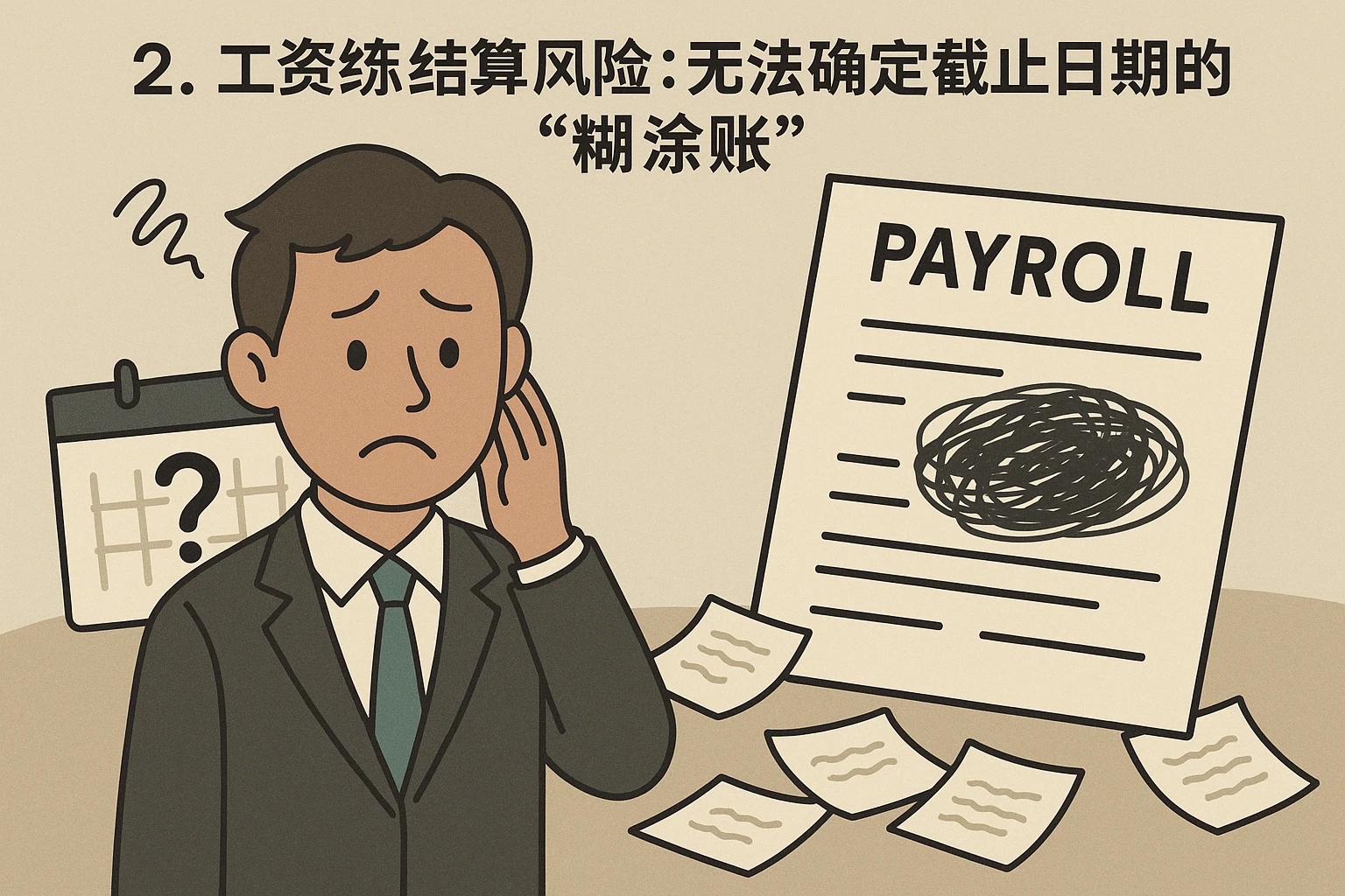 2. 工资结算风险：无法确定截止日期的“糊涂账”