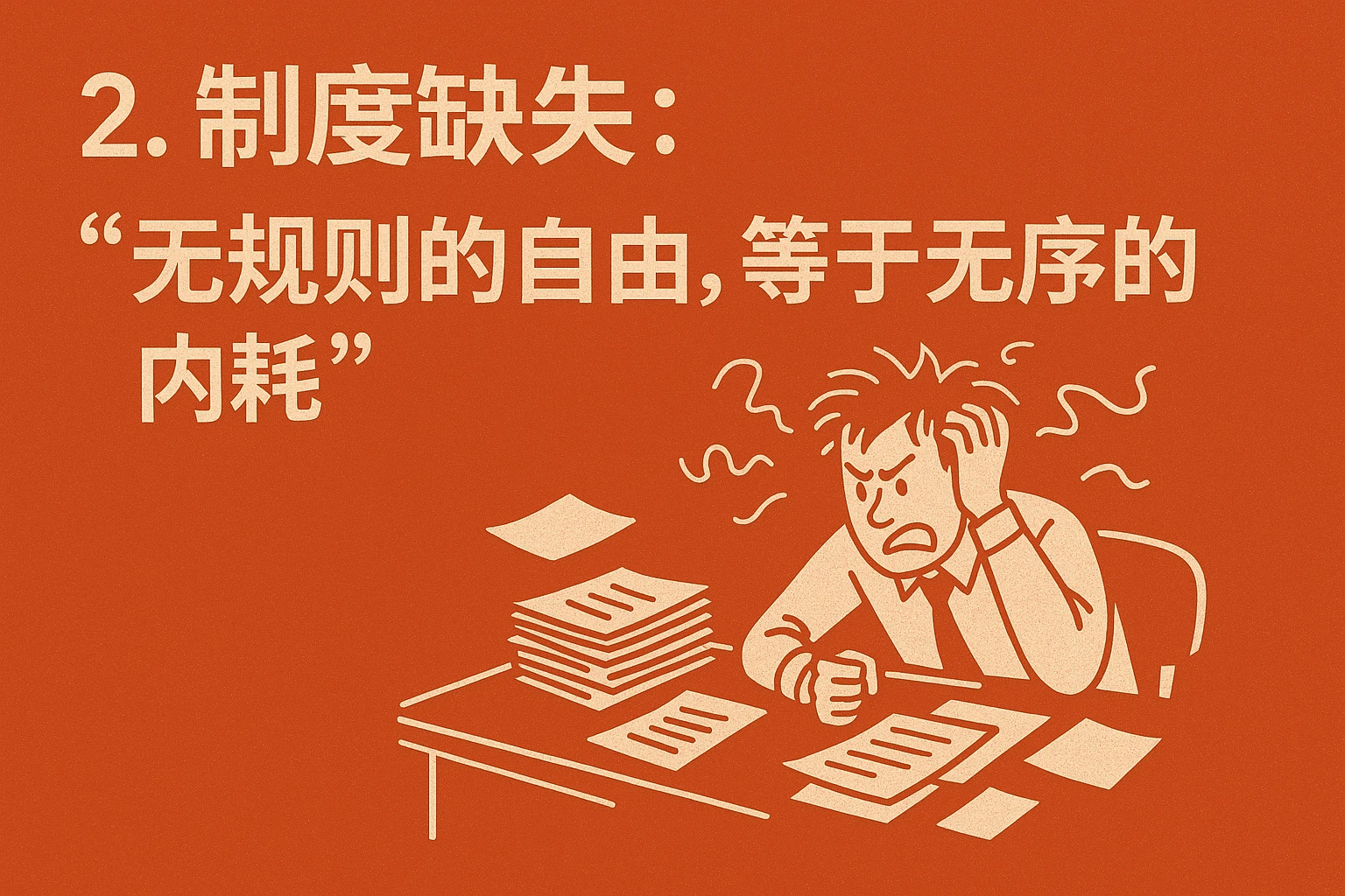 2. 制度缺失：“无规则的自由，等于无序的内耗”