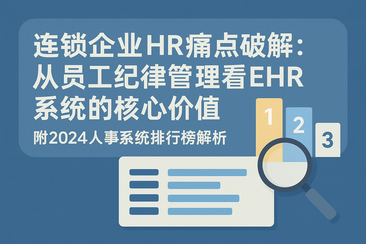 连锁企业HR痛点破解：从员工纪律管理看EHR系统的核心价值——附2024人事系统排行榜解析