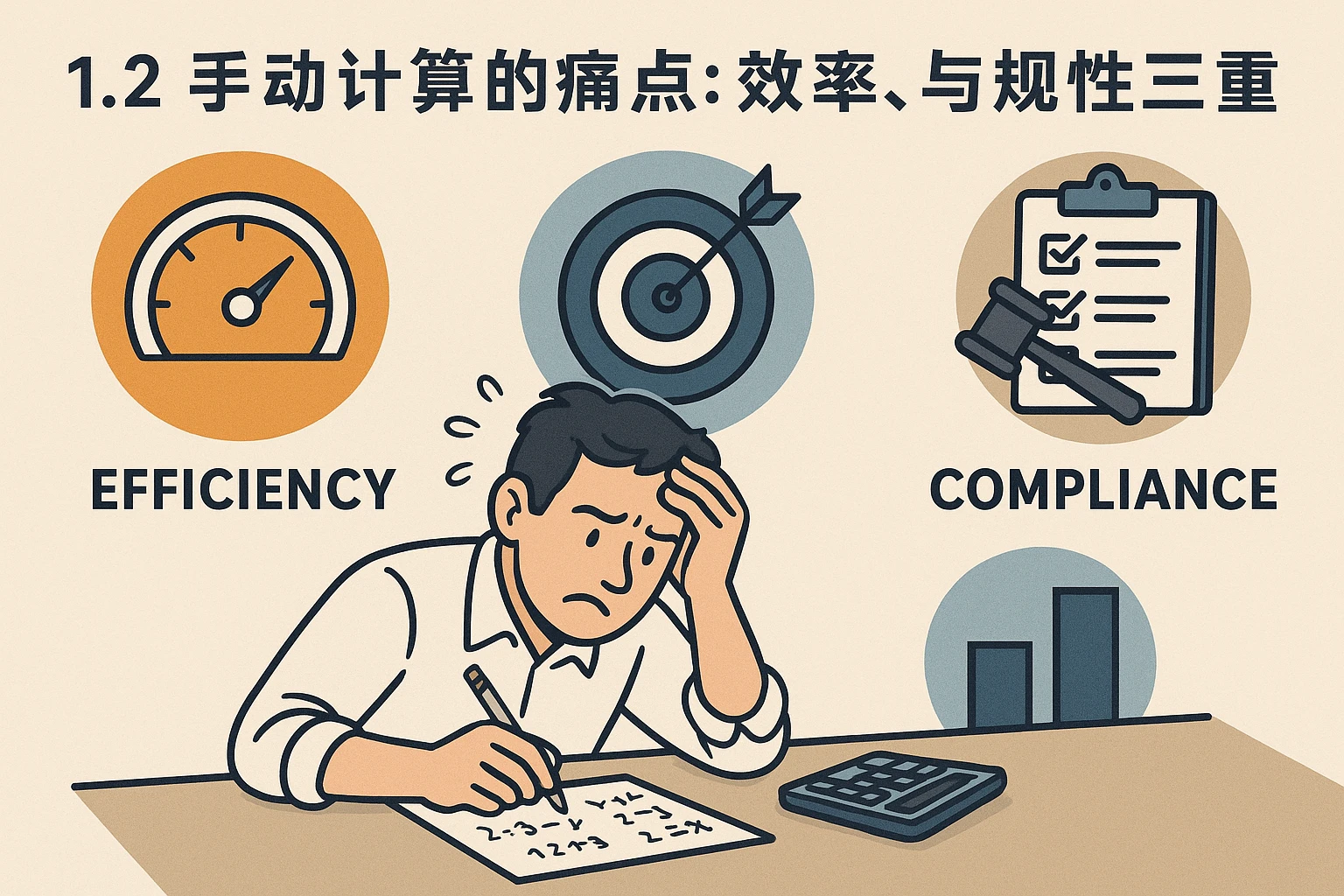 1.2 手动计算的痛点：效率、accuracy与合规性的三重考验