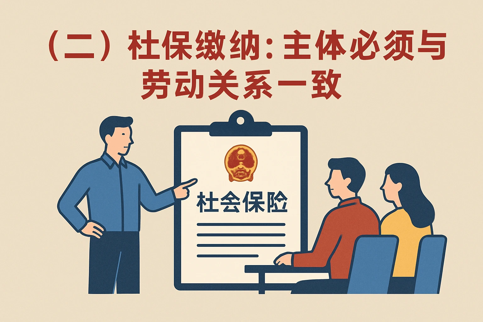 （二）社保缴纳：主体必须与劳动关系一致