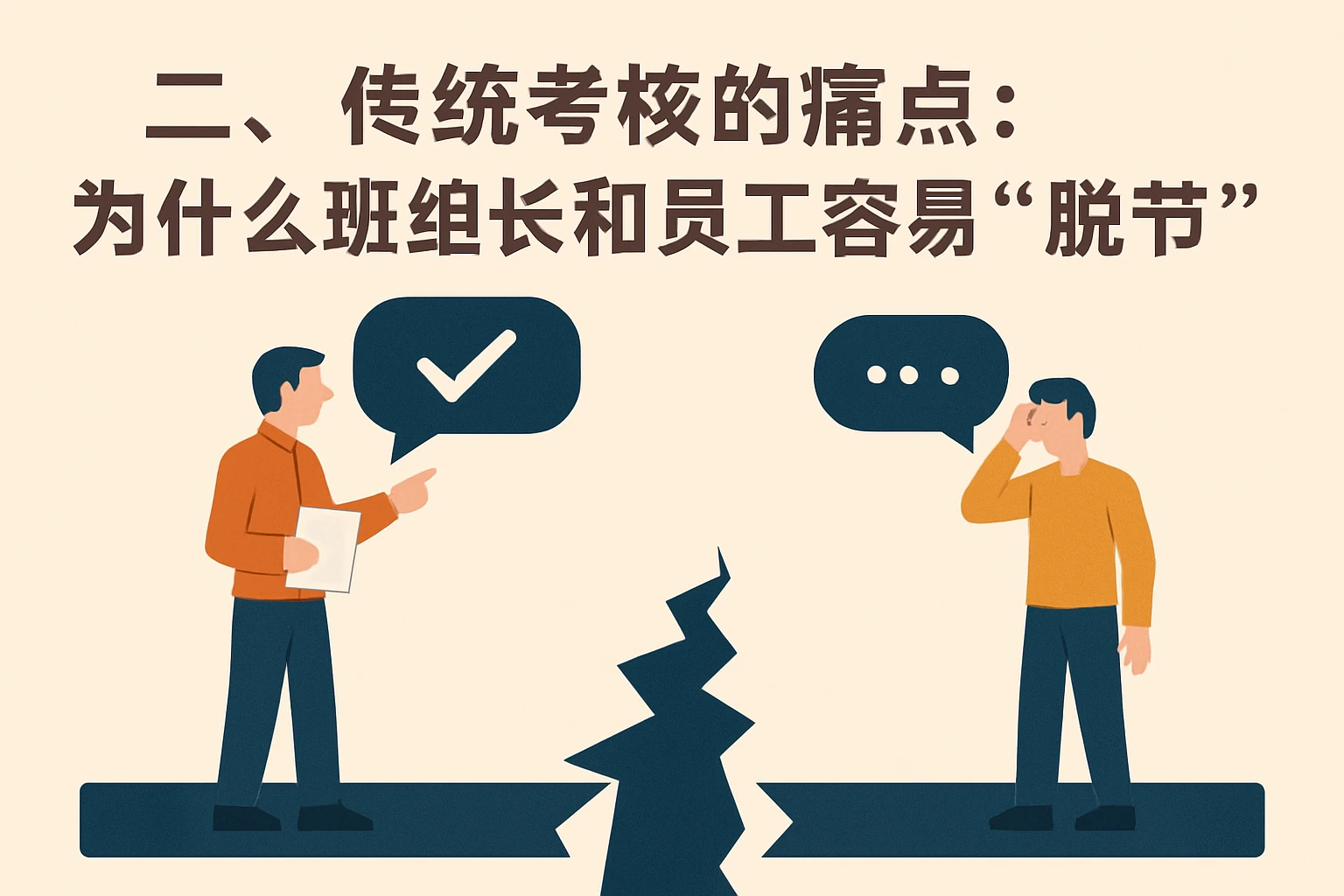 二、传统考核的痛点：为什么班组长和员工容易“脱节”