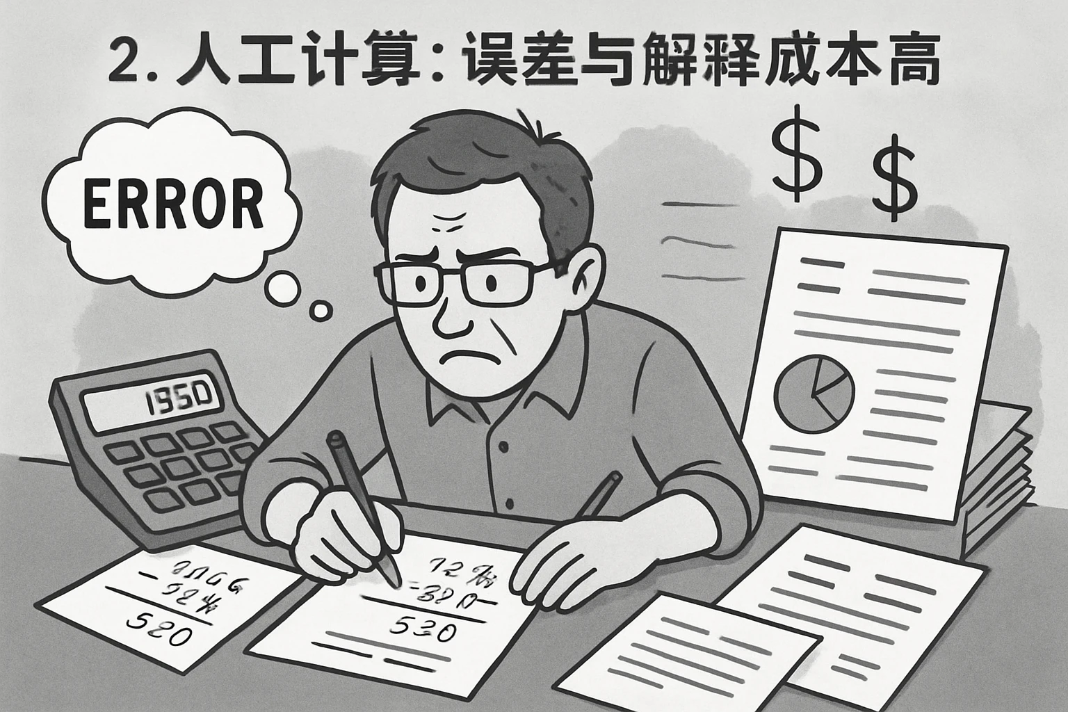 2. 人工计算：误差与解释成本高
