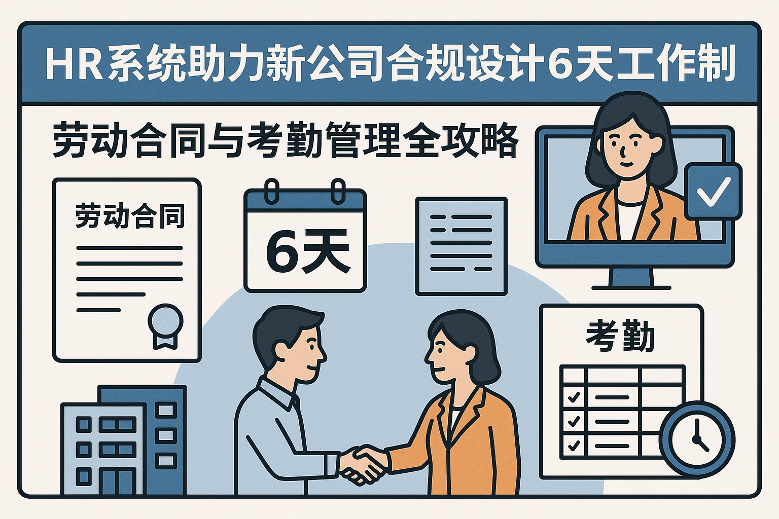 HR系统助力新公司合规设计6天工作制：劳动合同与考勤管理全攻略