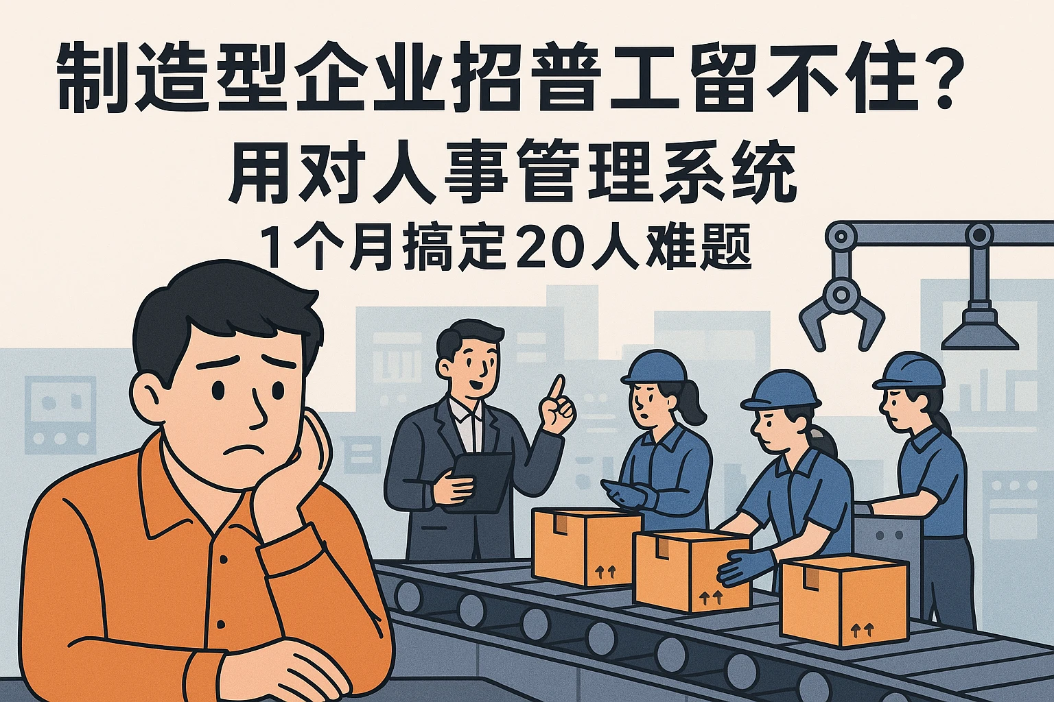 制造型企业招普工留不住？用对人事管理系统，1个月搞定20人难题