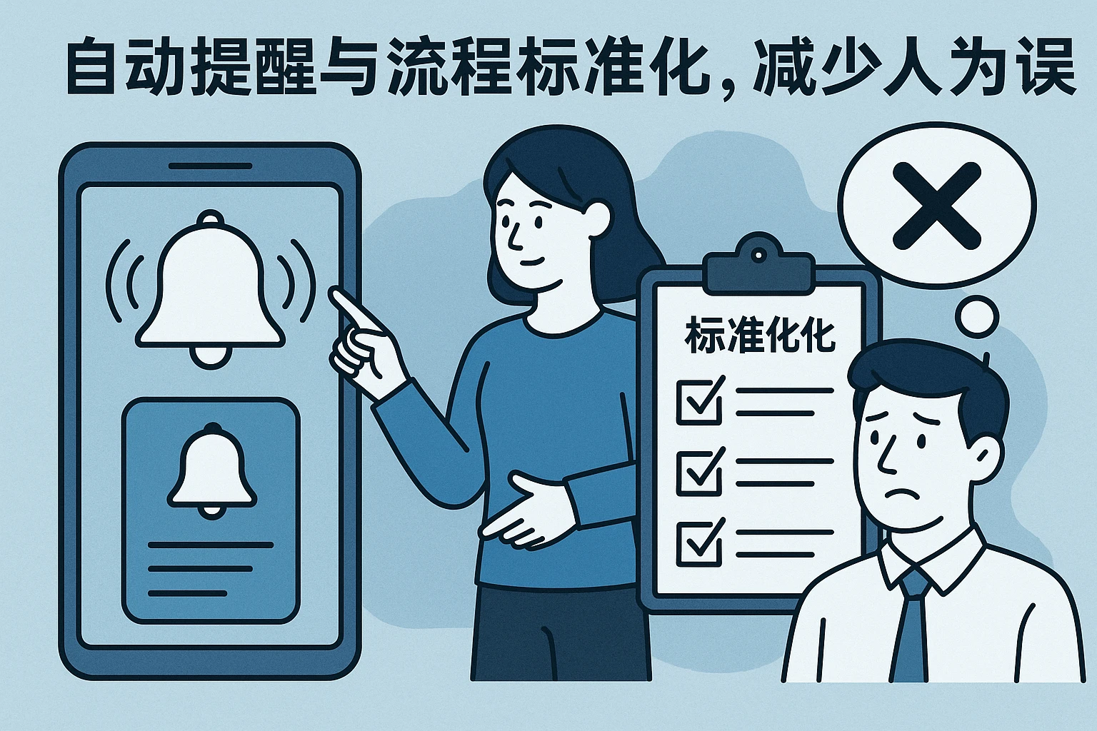 2. 自动提醒与流程标准化，减少人为失误