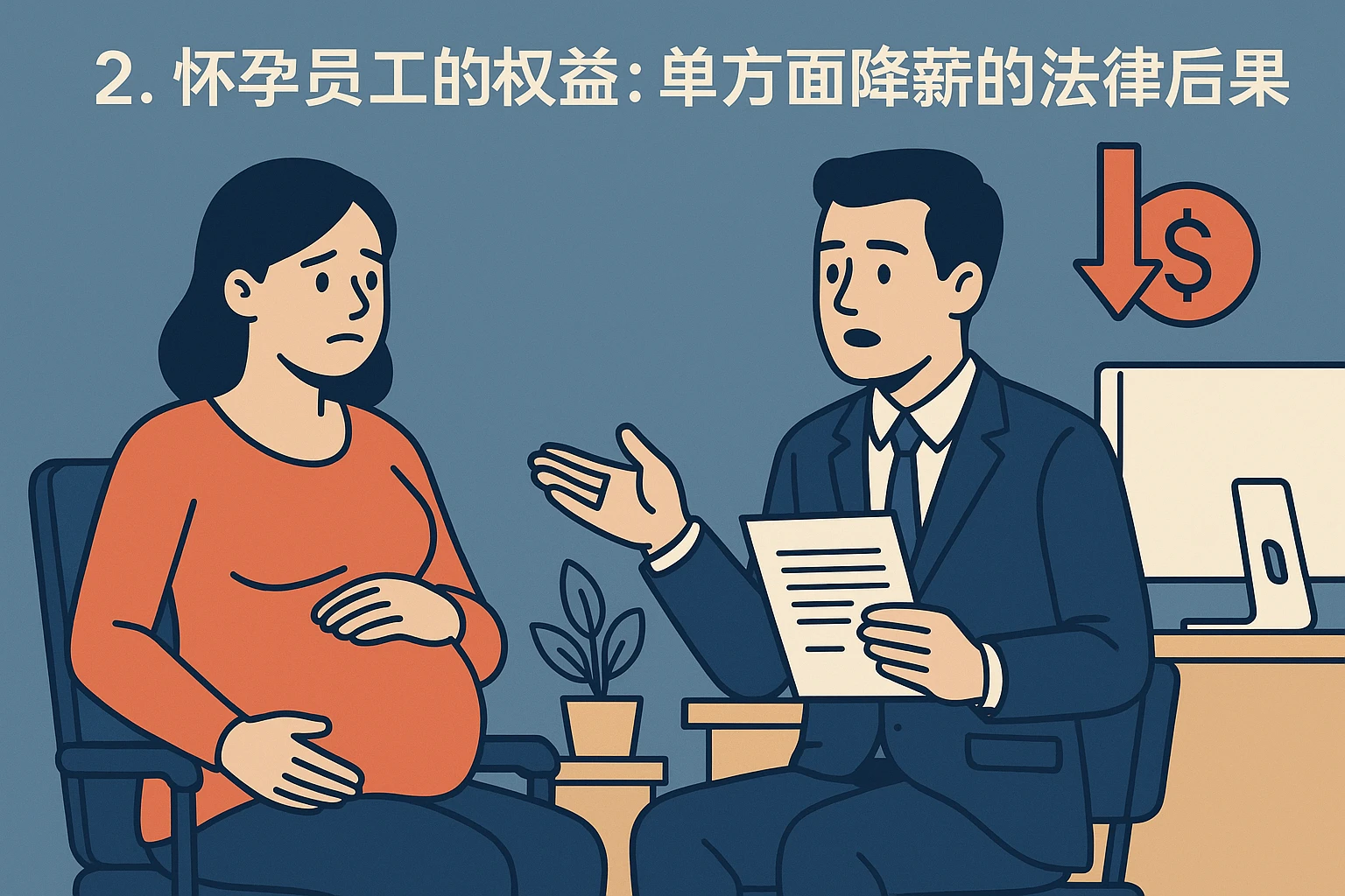 2. 怀孕员工的权益：单方面降薪的法律后果