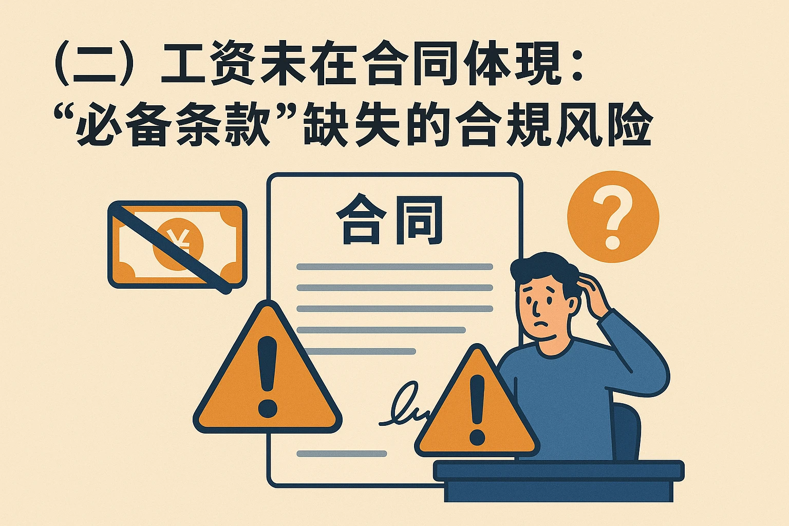 （二）工资未在合同体现：“必备条款”缺失的合规风险