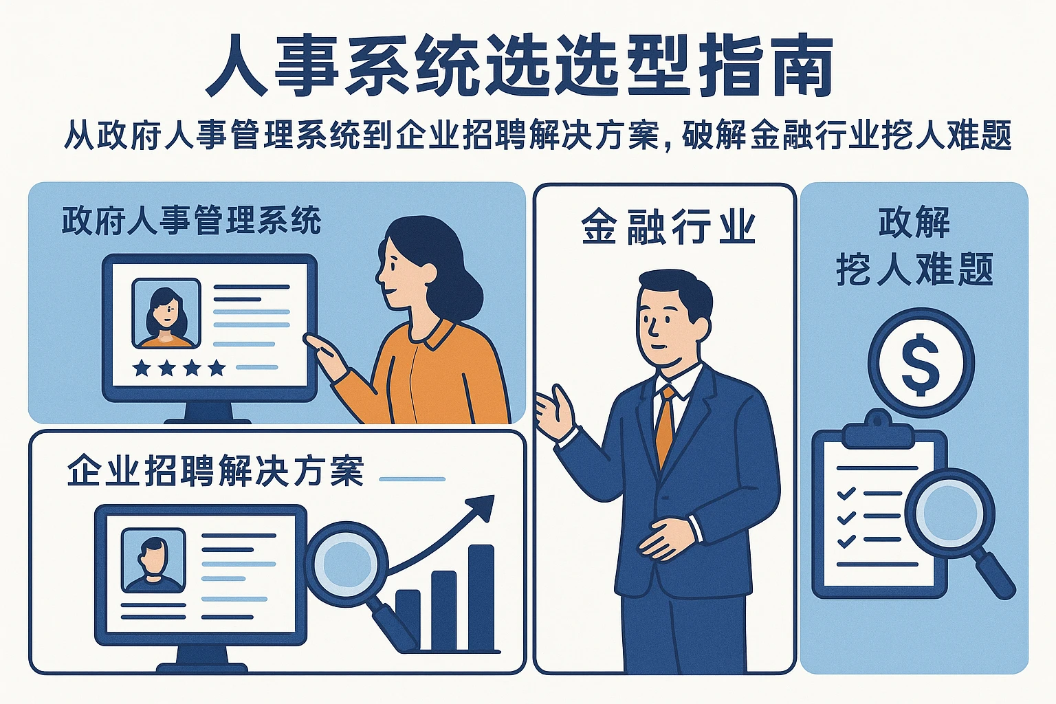 人事系统选型指南：从政府人事管理系统到企业招聘解决方案，破解金融行业挖人难题
