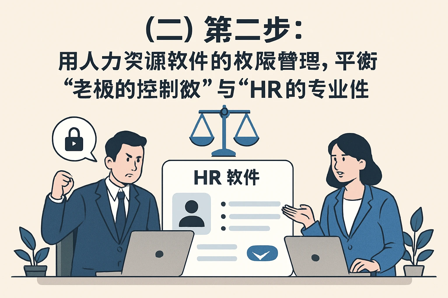 （二）第二步：用人力资源软件的权限管理，平衡“老板的控制欲”与“HR的专业性”