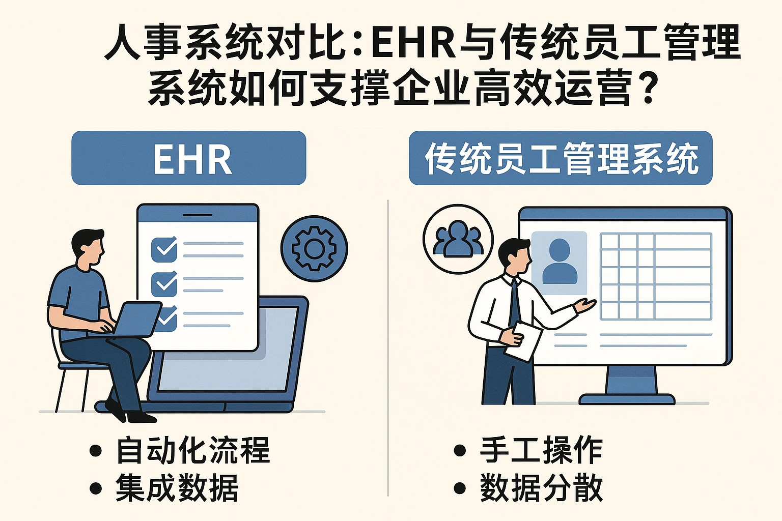 人事系统对比：EHR与传统员工管理系统如何支撑企业高效运营？