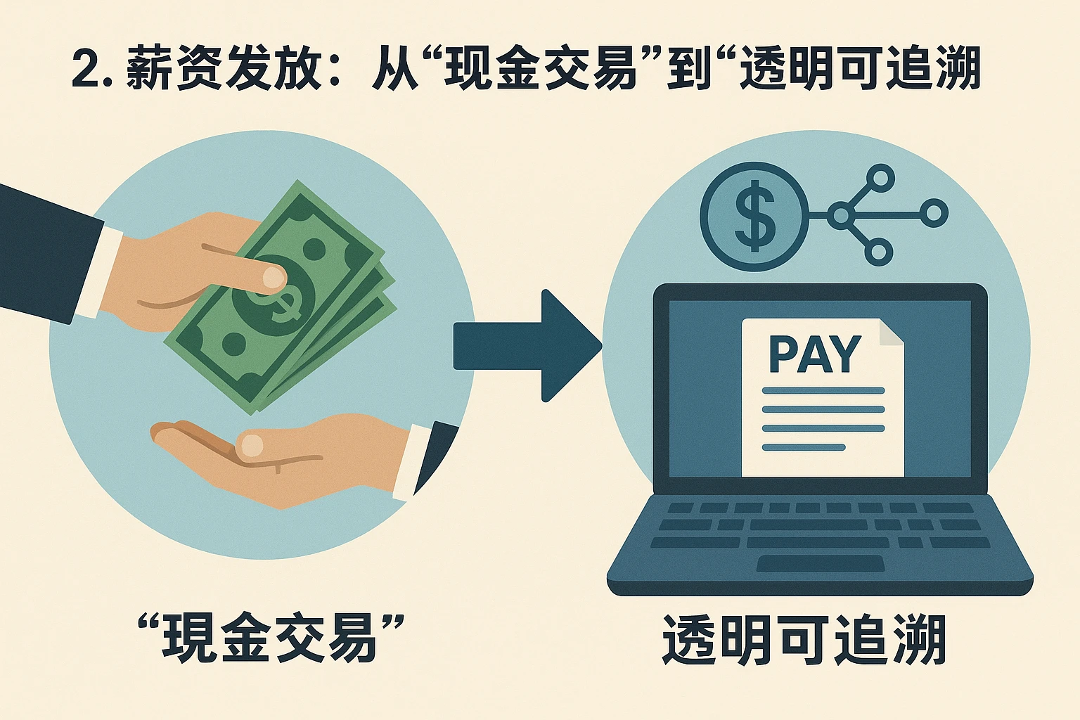 2. 薪资发放：从“现金交易”到“透明可追溯”
