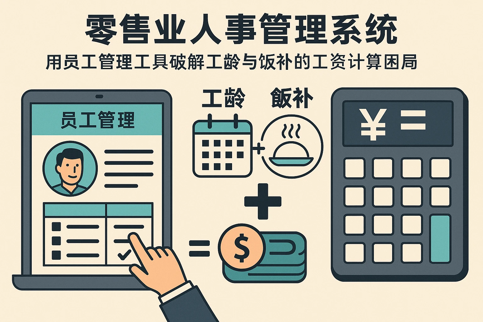 零售业人事管理系统：用员工管理工具破解工龄与饭补的工资计算困局