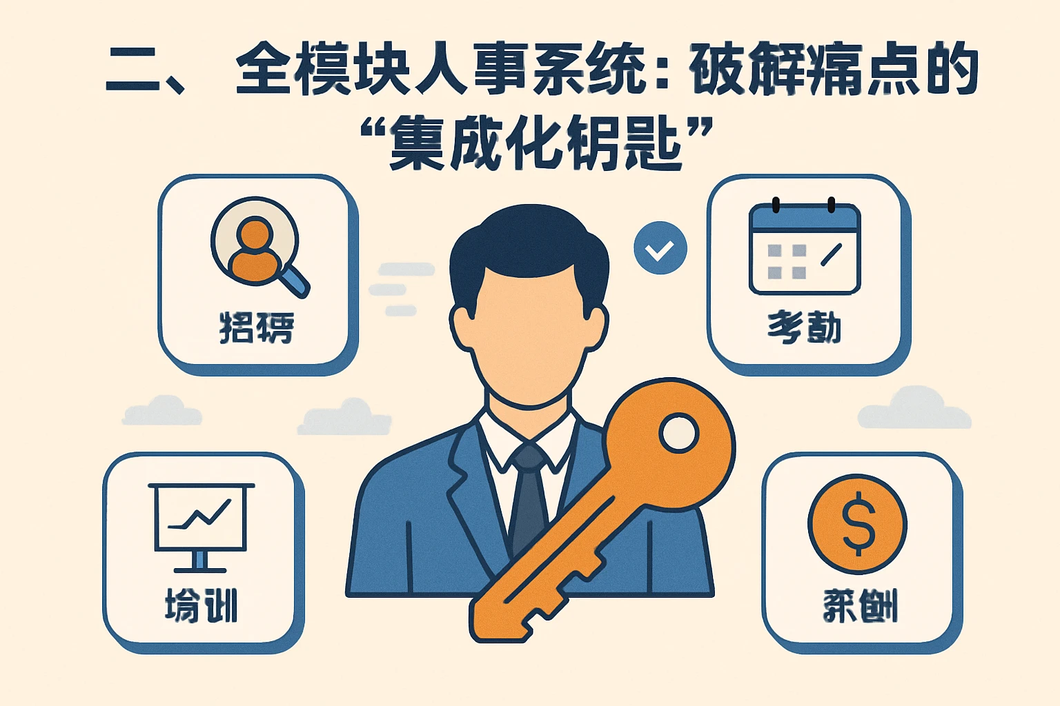 二、全模块人事系统：破解痛点的“集成化钥匙”