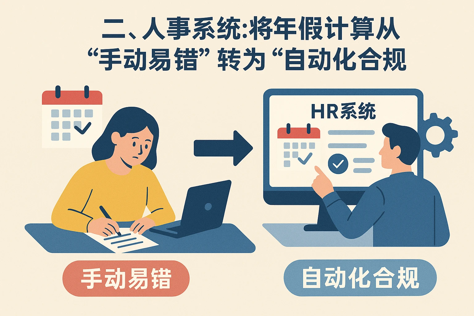 二、人事系统：将年假计算从“手动易错”转为“自动化合规”