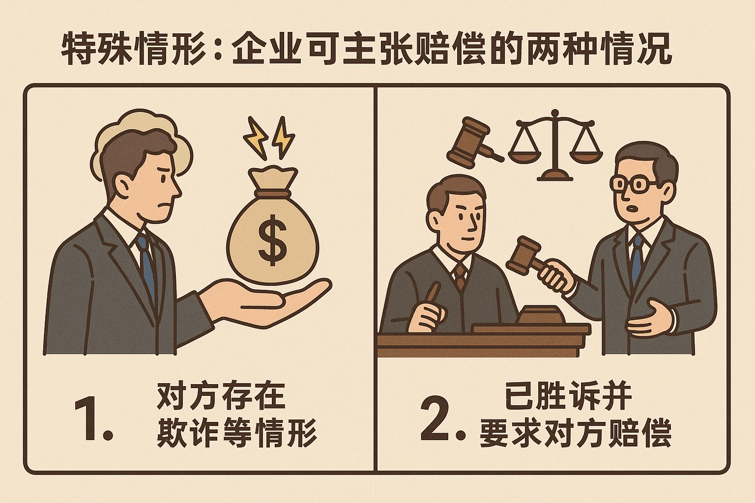 2. 特殊情形：企业可主张赔偿的两种情况